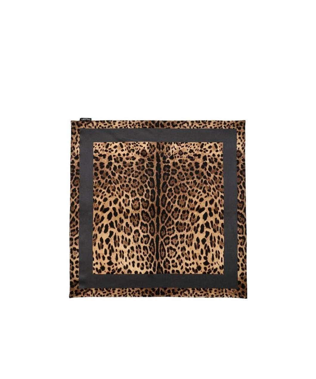 Dolce & Gabbana Leopard Print Scarf In Black