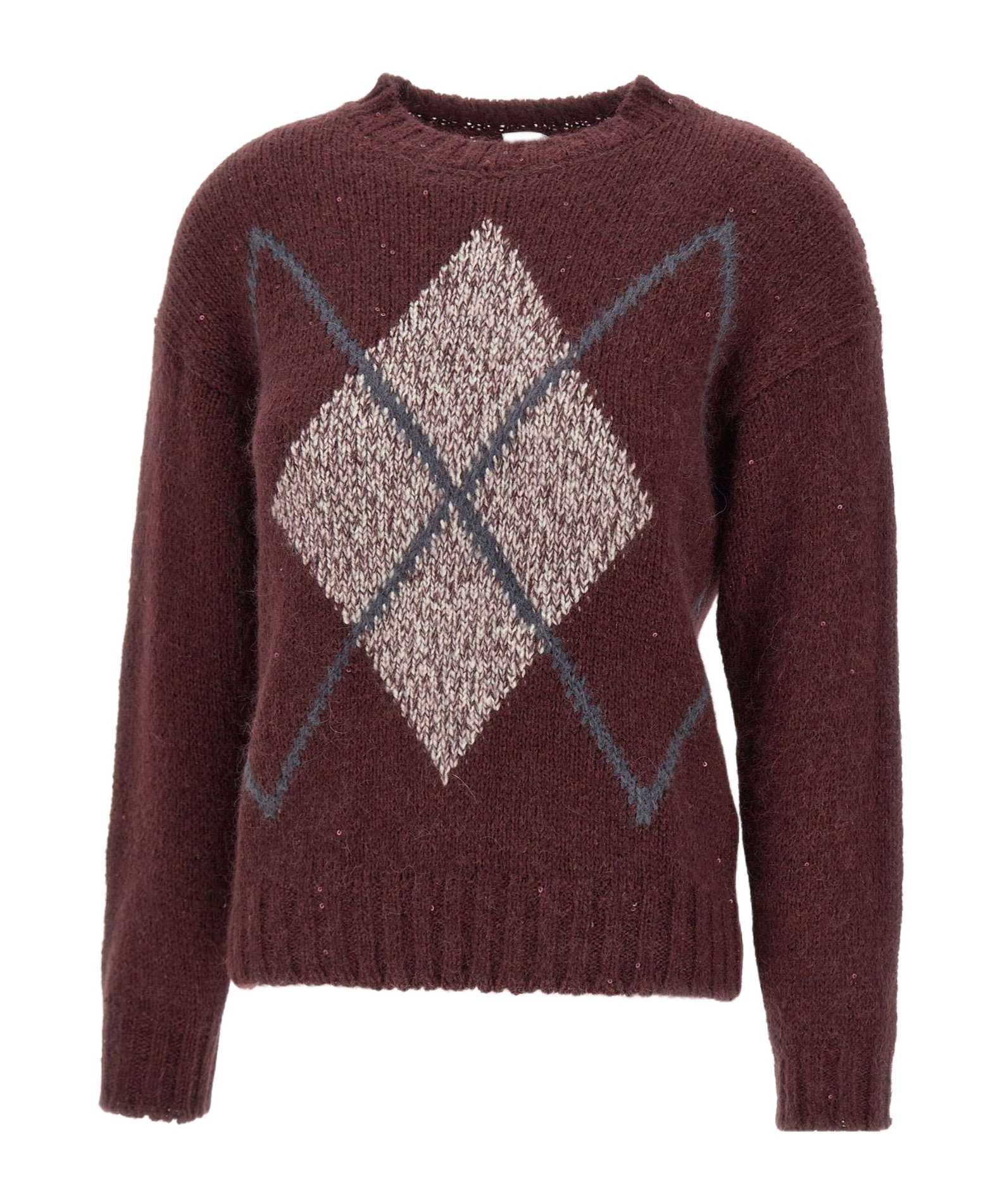 Eleventy Sequin-embellished Sweater In Brown