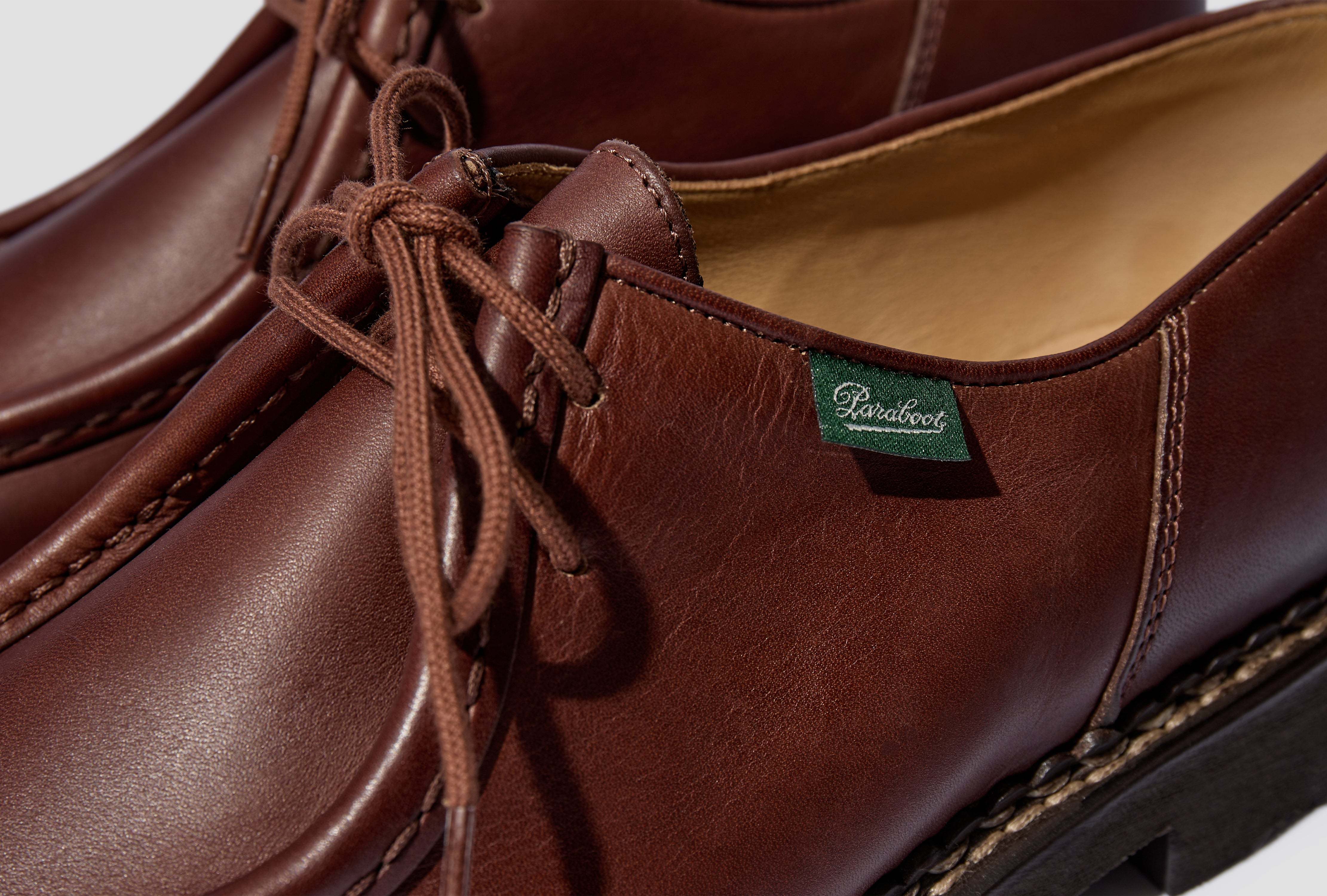 Paraboot Dark Brown Leather Dress Shoes In Brown