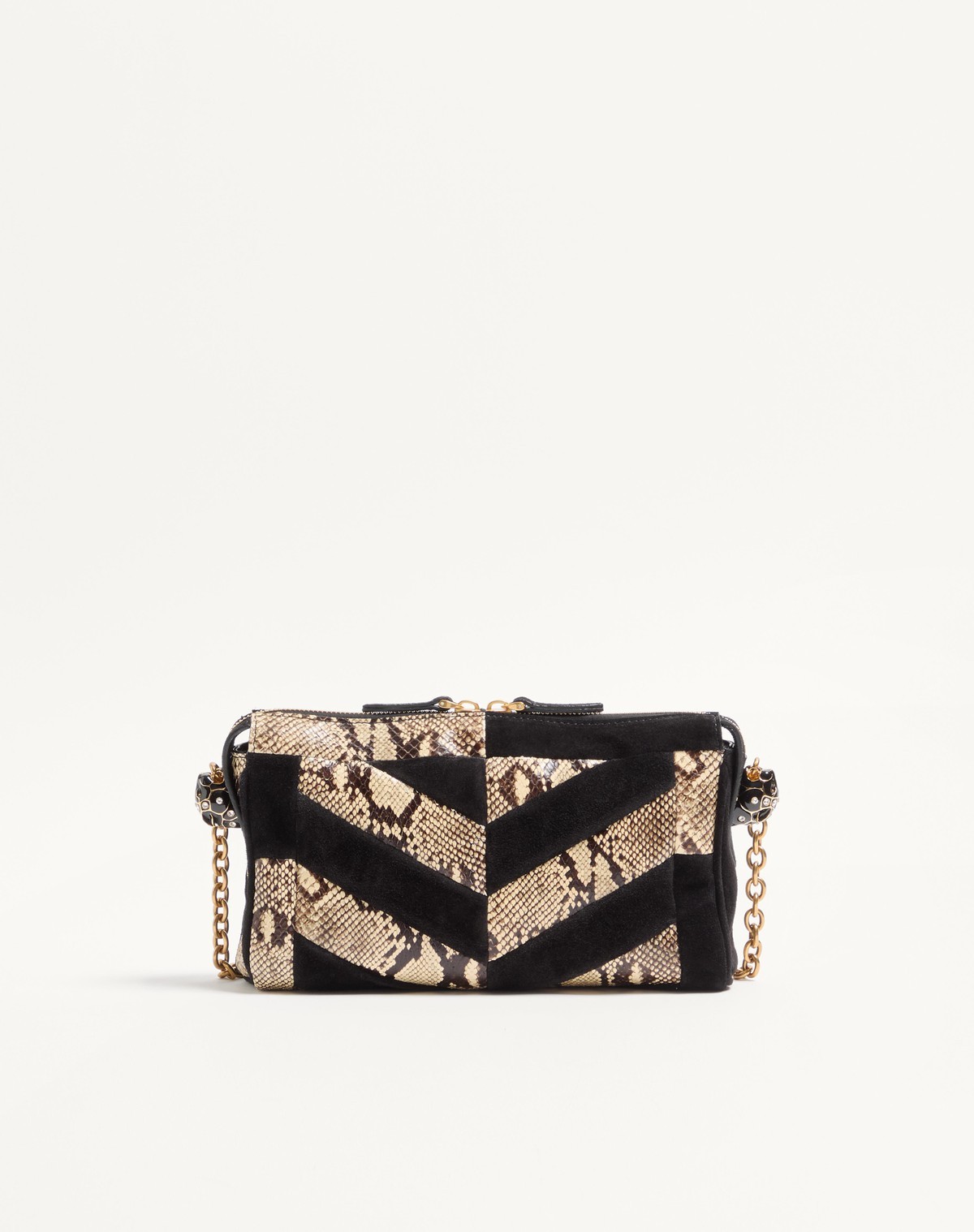 Valentino Zipper Shoulder Bag In Black