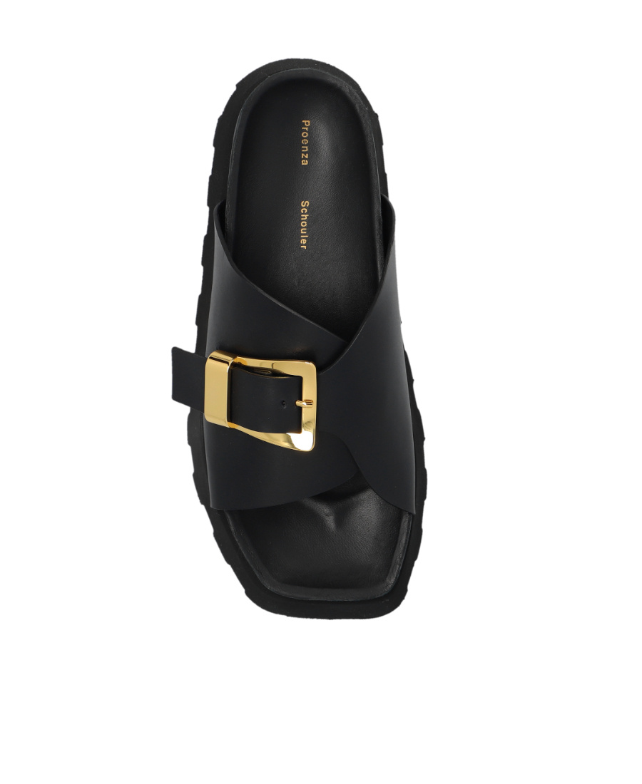 Proenza Schouler Buckled Leather Sandals In Black