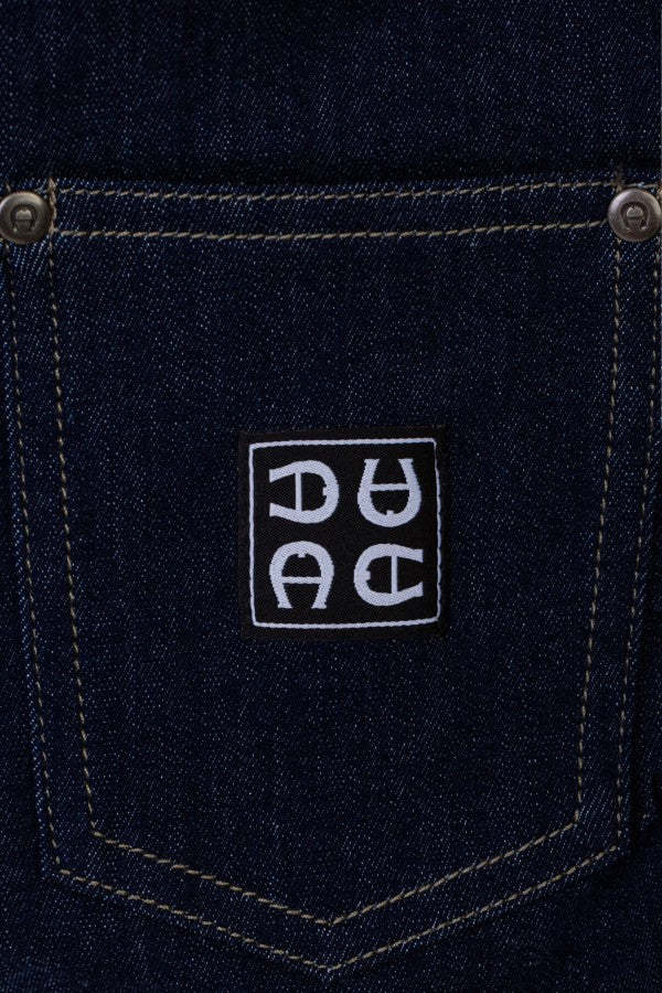 AIGNER DOUBLE-WAISTBAND DENIM SHORTS