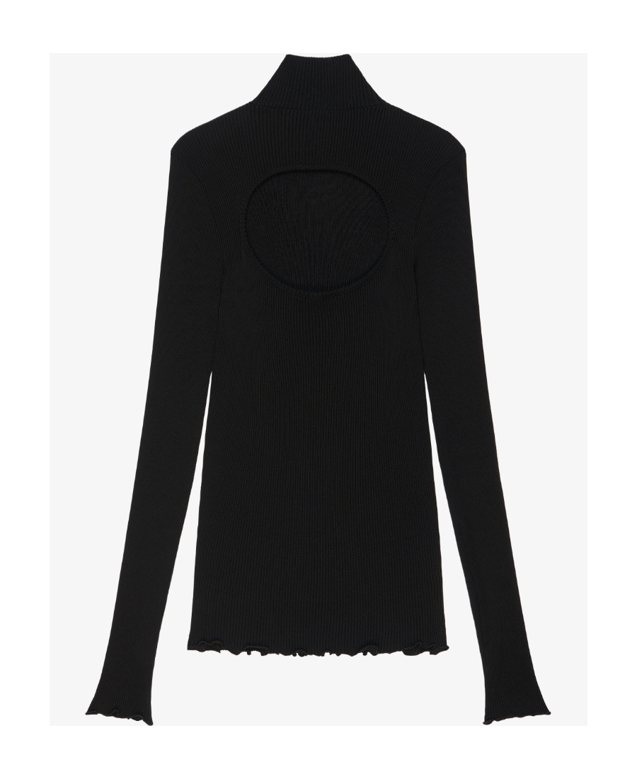 Givenchy Scallop-edge Roll Neck Jumper In Black