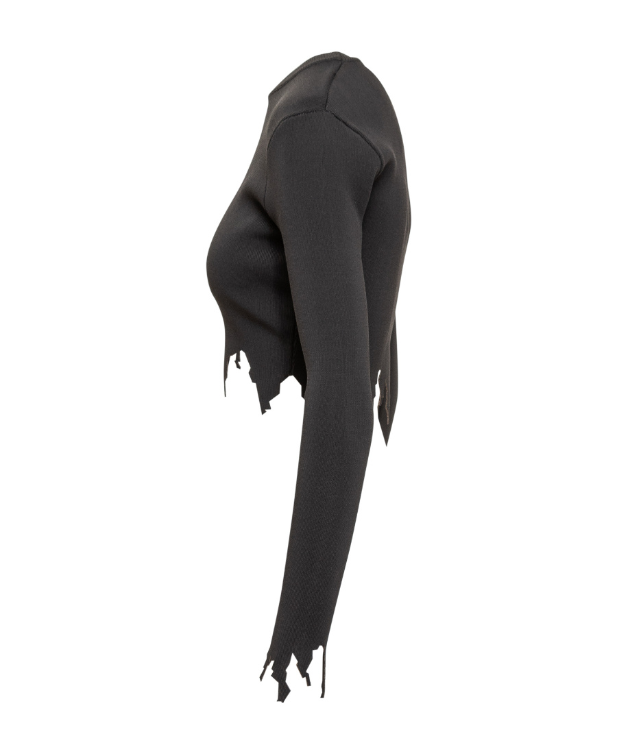 Jw Anderson Laser-cut Fine-ribbed Jumper In Black