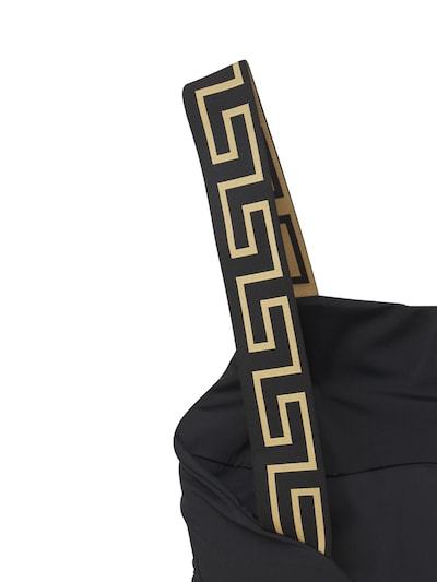 Versace Open Back Swimsuit With Signature Greca Detailing