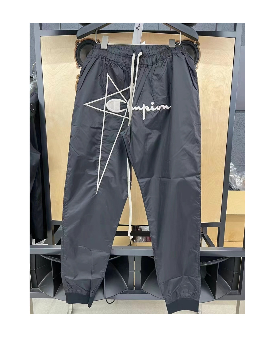 Rick Owens Embroidered Logo Joggers In Black