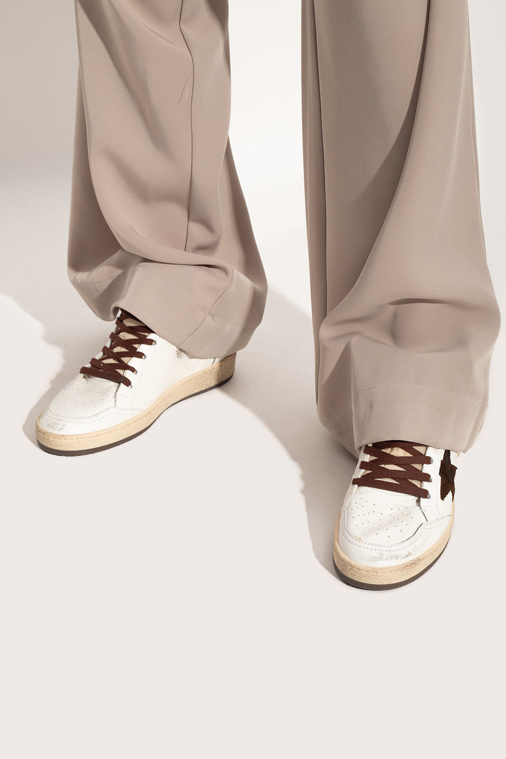 Golden Goose Sky Star Nappa Upper And Spur Nylon Tongue Suede Star In White