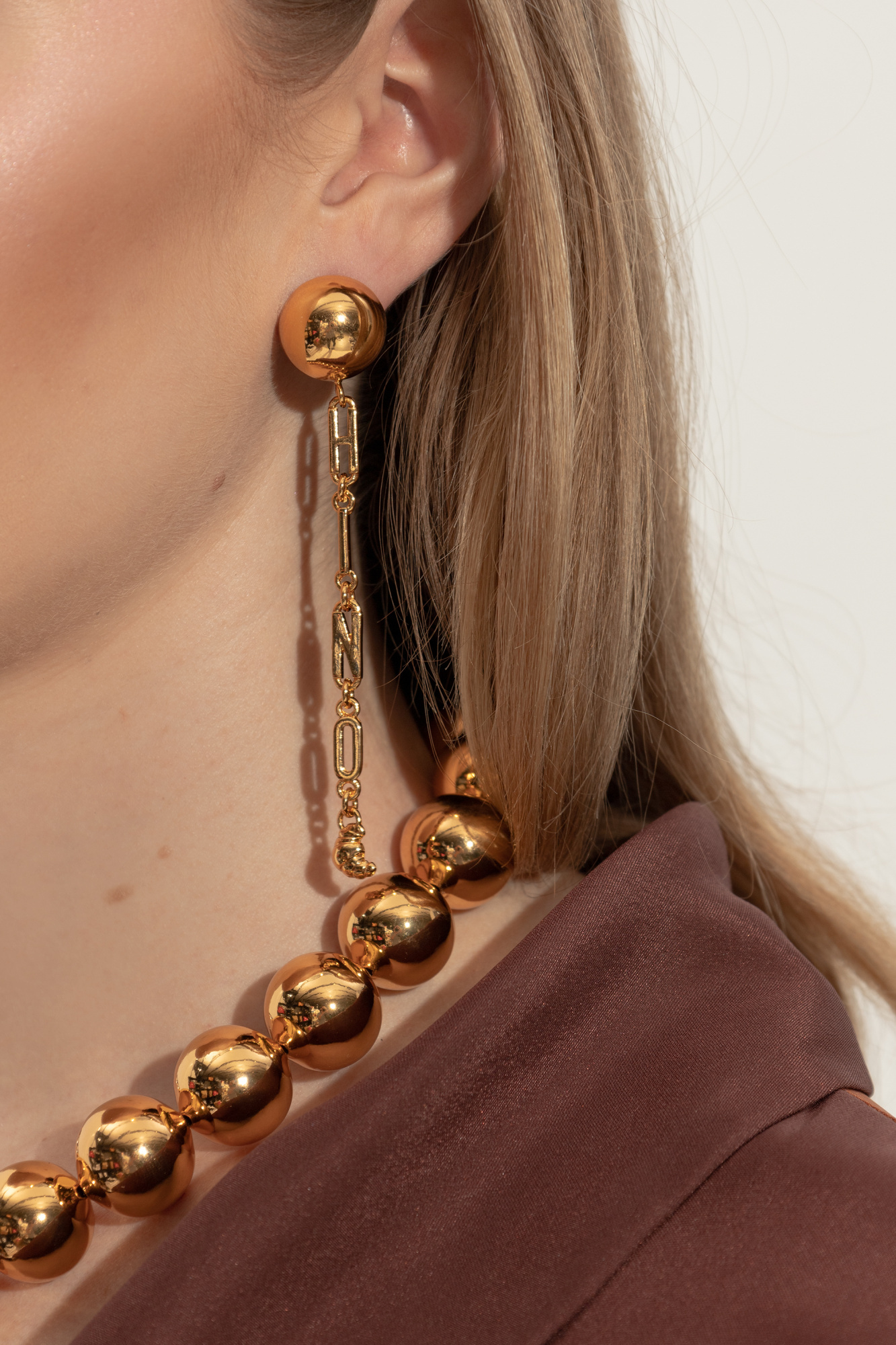 Moschino Earrings With Pendant In Gold