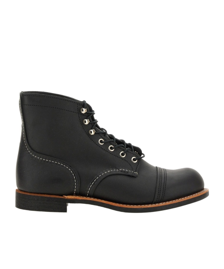 Red Wing Shoes Lace-up Ankle Boots Contrast Stitching In Black