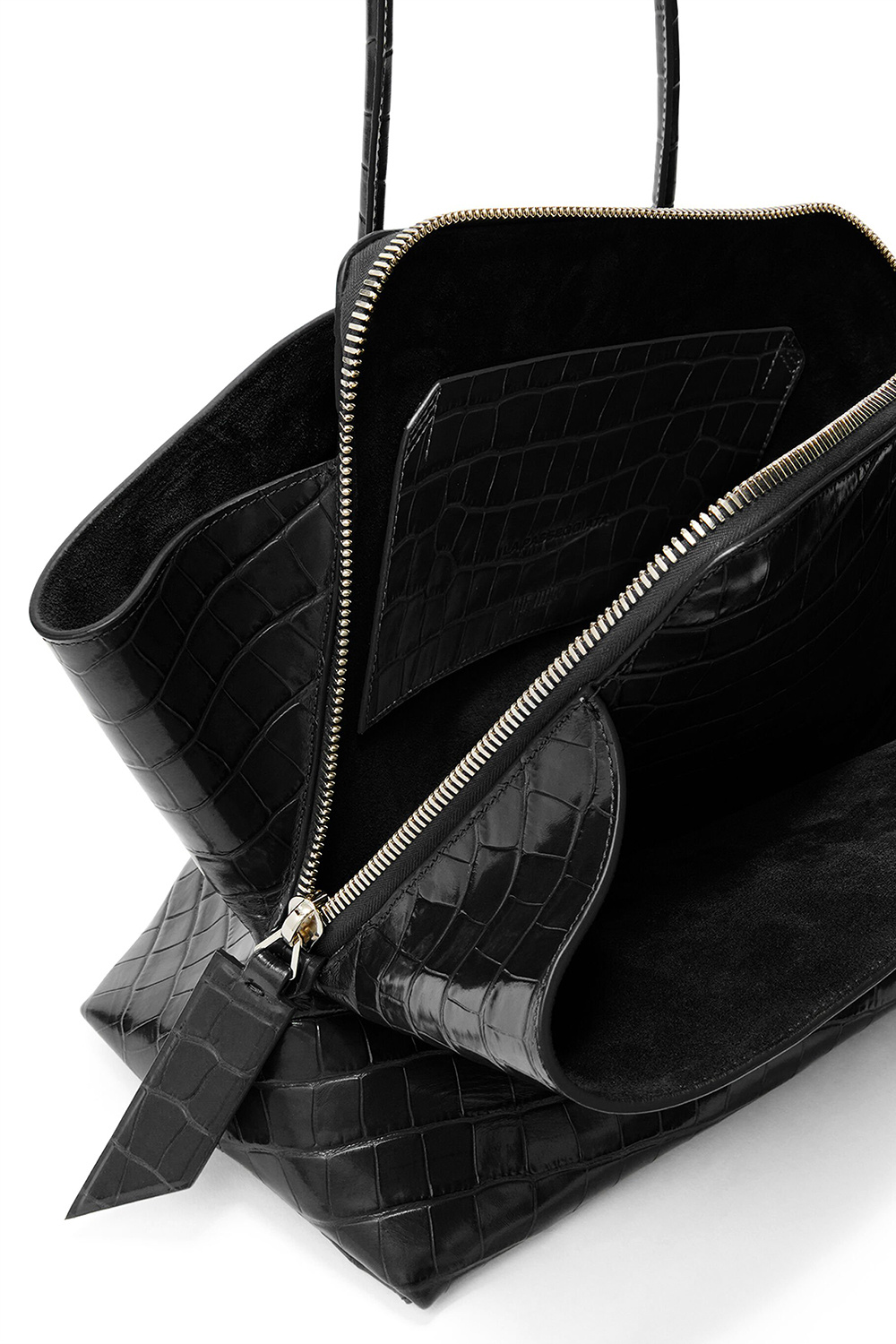 Attico Medium La Passeggiata Embossed Bag In Black