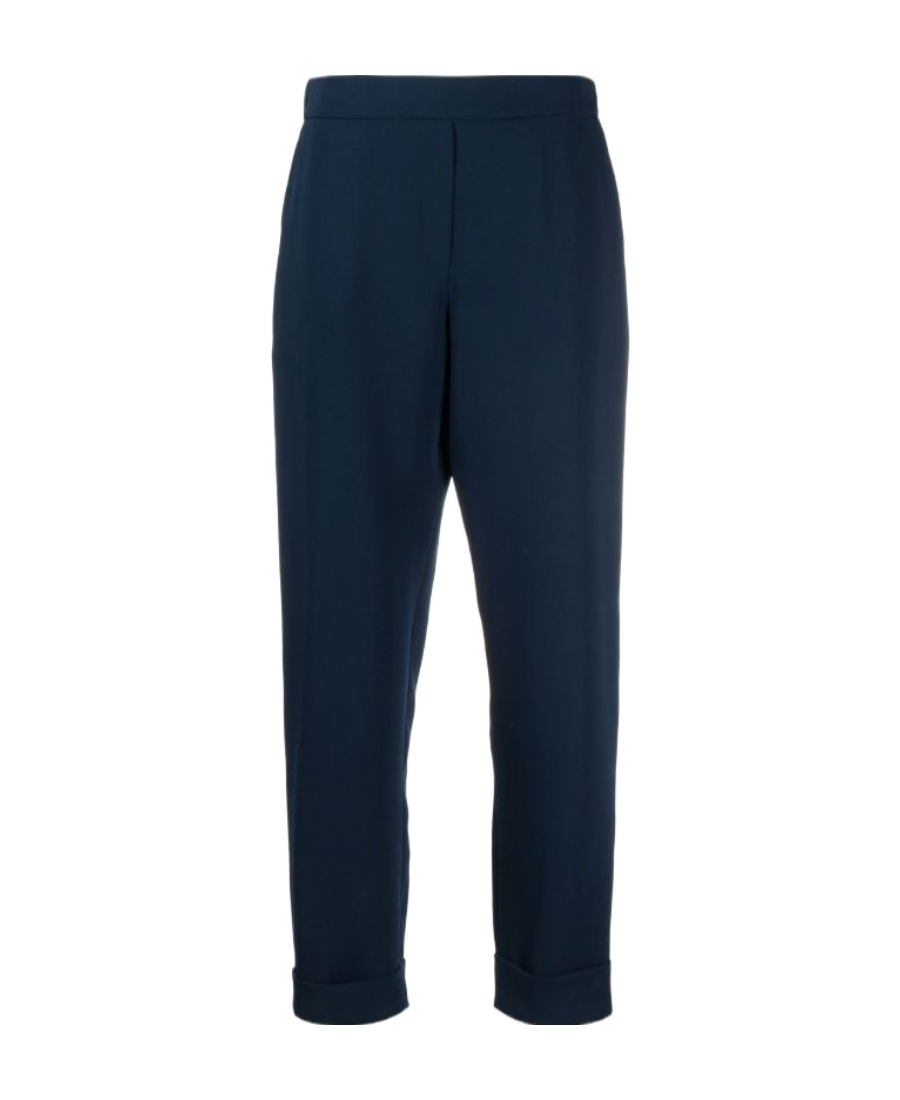 Shop P.a.r.o.s.h Elasticated-waist Tapered Trousers In Black
