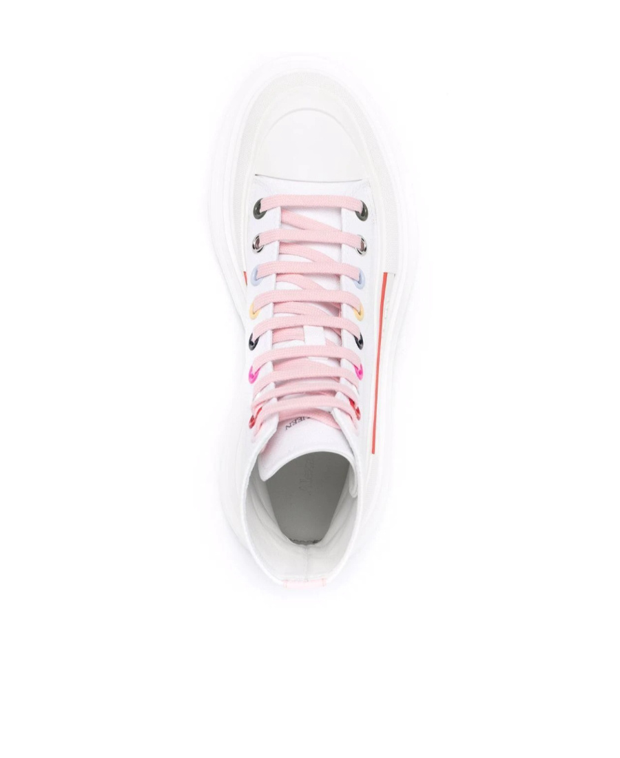 Alexander Mcqueen Ankle Lace-up Sneakers In White