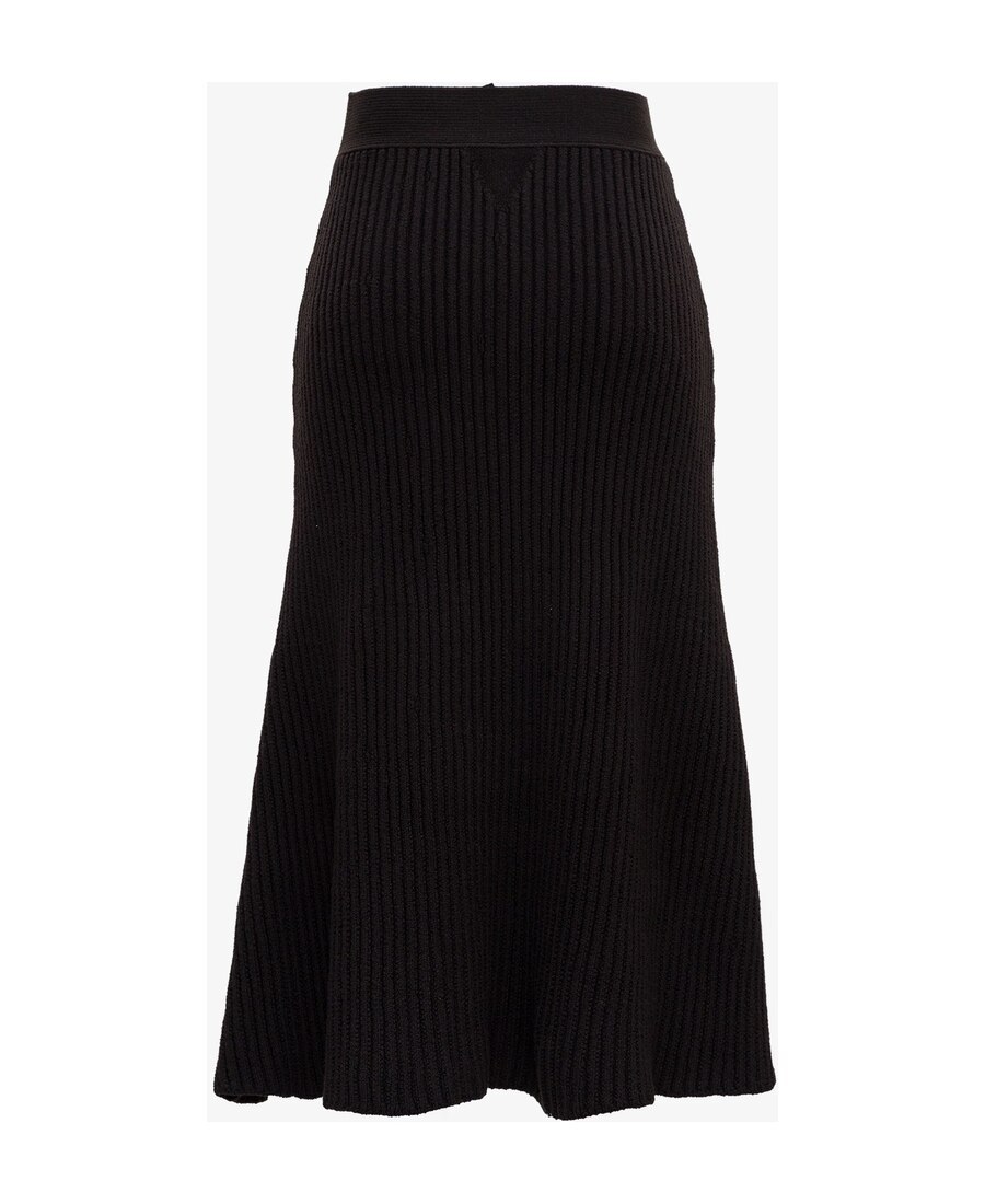 Bottega Veneta Pleated Midi Skirt In Black
