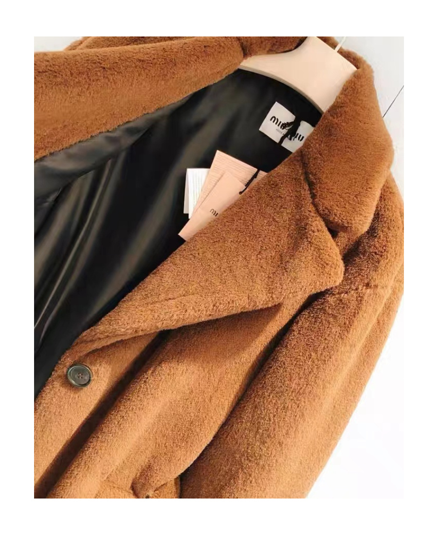 Miu Miu Single-breasted Coat In Brown