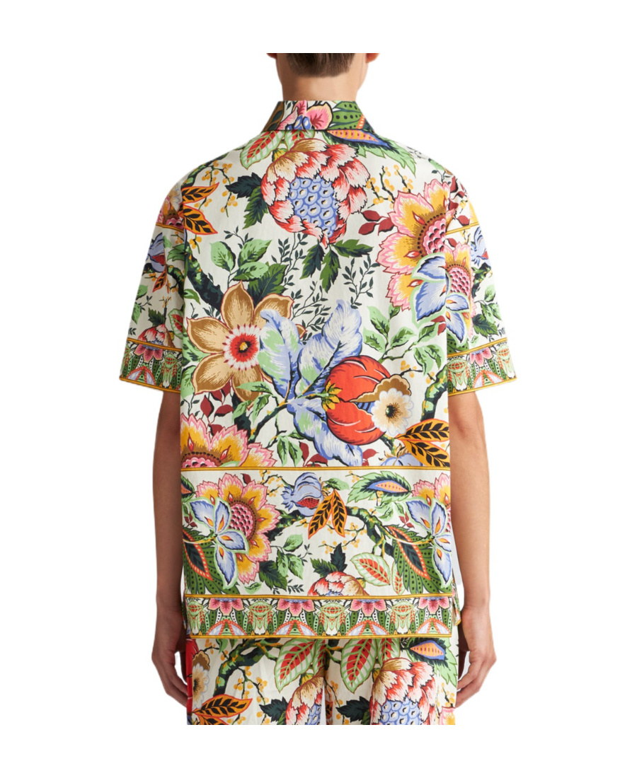 Shop Etro Floral-print Cotton Shirt In Multicolor