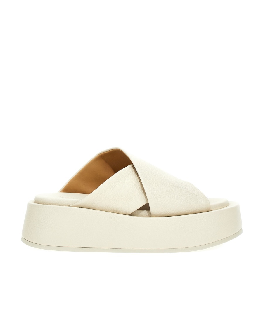 Marsèll Round-toe Platform Mules In White
