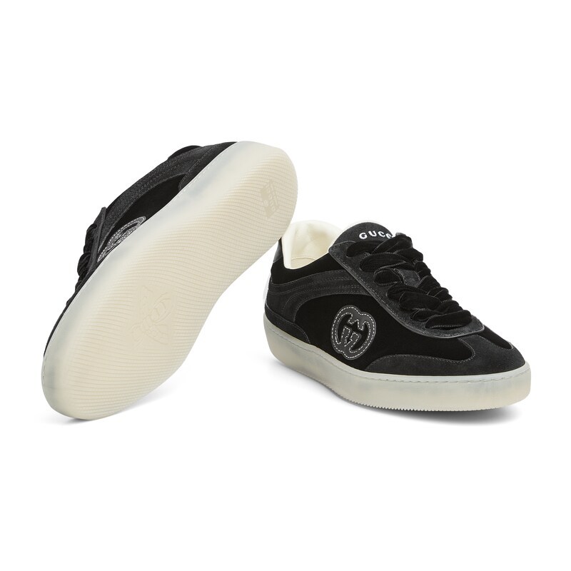 Gucci Black Velvet Sneakers In Black