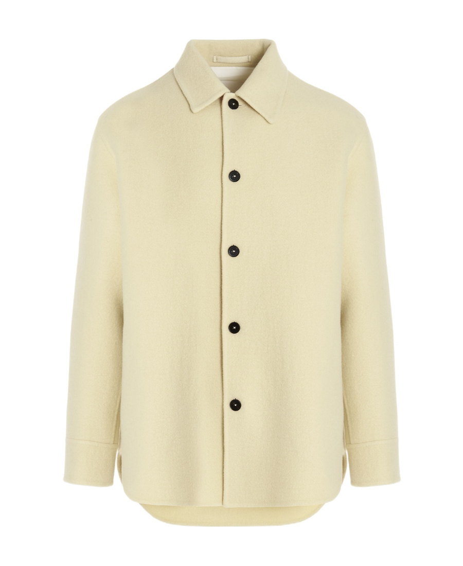 Jil Sander Wool Overshirt In Nude