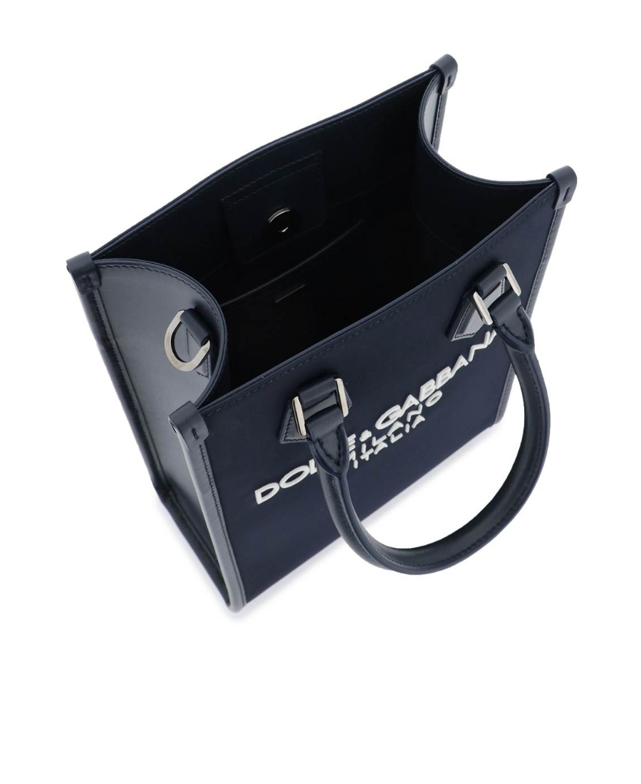 Dolce & Gabbana Leather Bag With Logo On The Front In Black