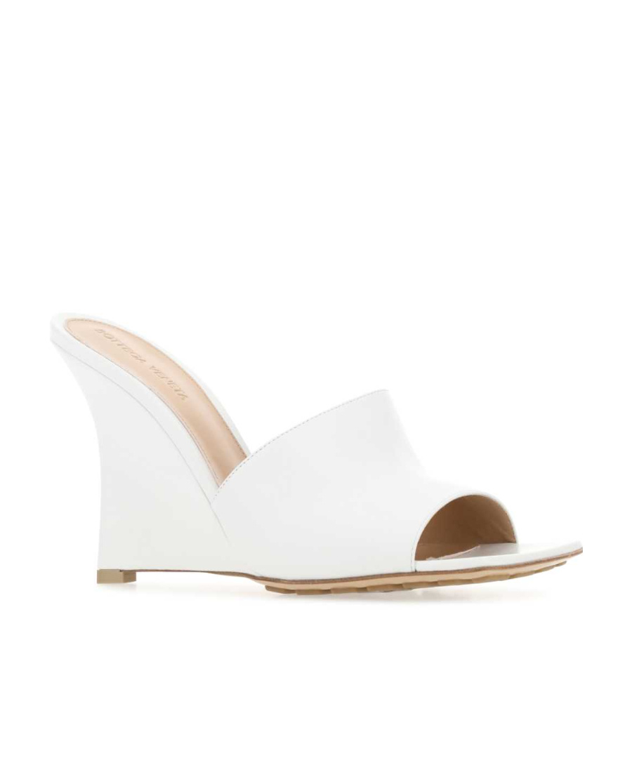 BOTTEGA VENETA LOGO SLOPE HEEL SANDALS