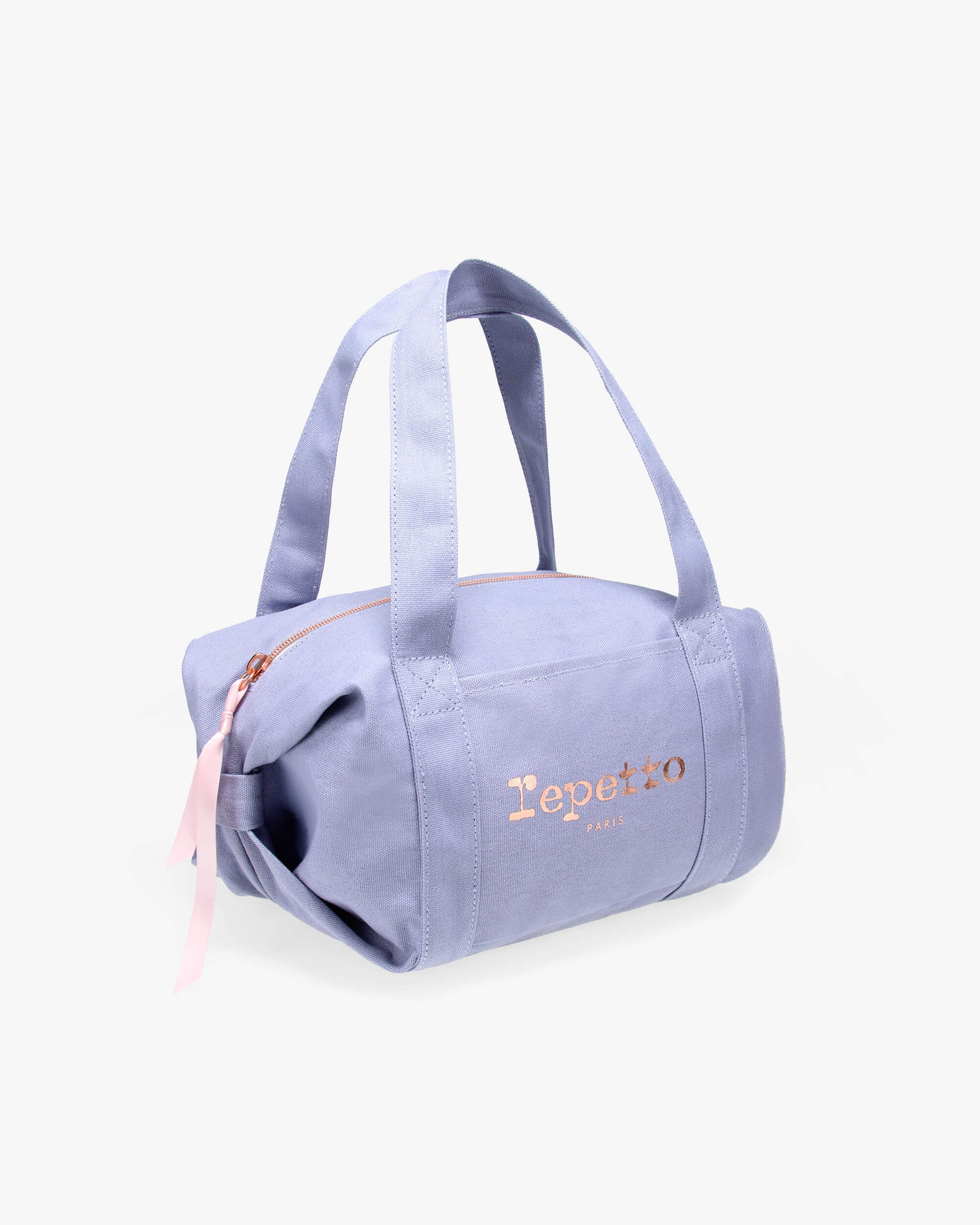 Repetto Small Cotton Duffle Bag With Logo In Purple