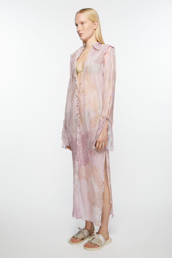 Acne Studios Womens Pink Daftan Floral-print Cotton And Silk-blend Maxi Dress In Pink