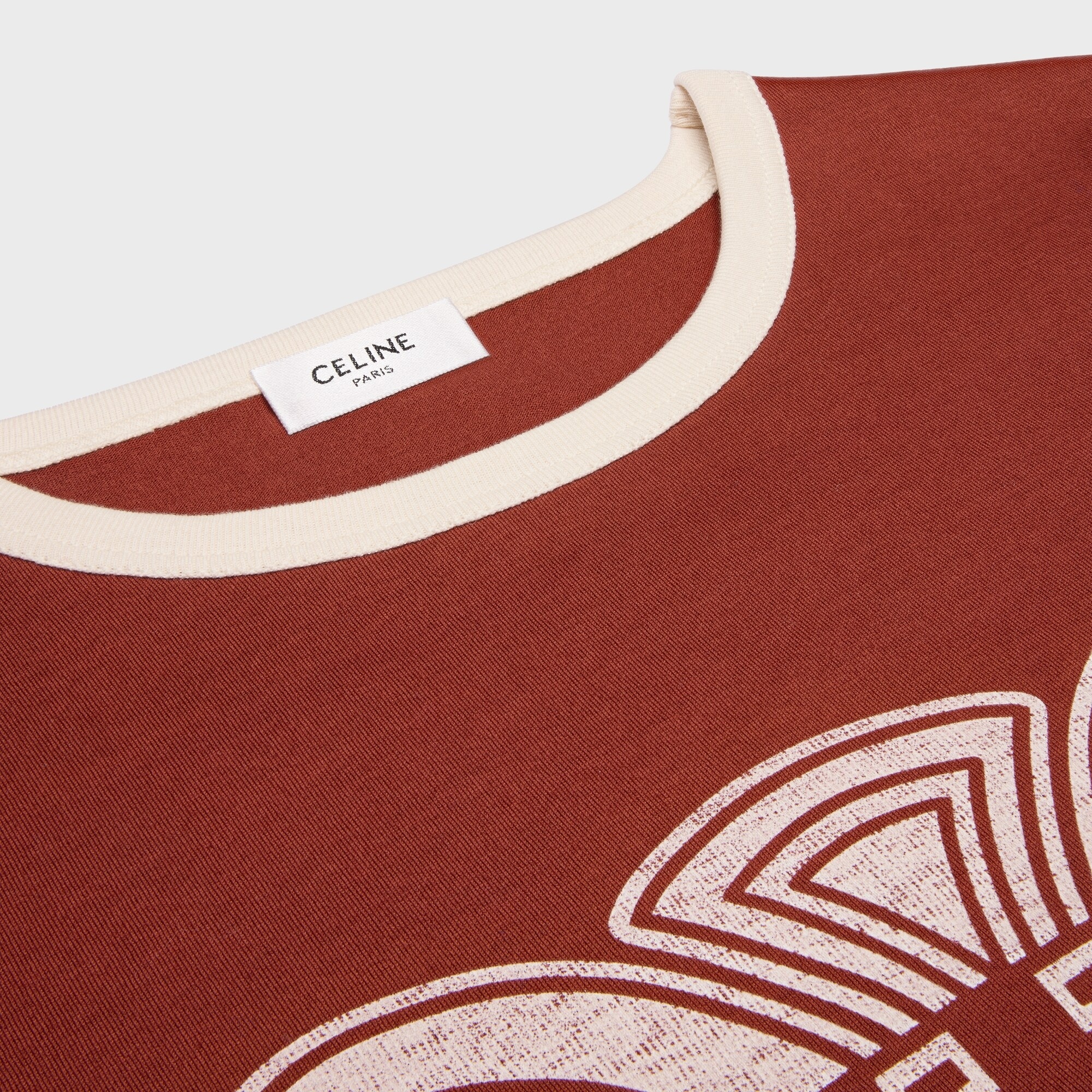 Celine Women Cotton T-shirt In Brown