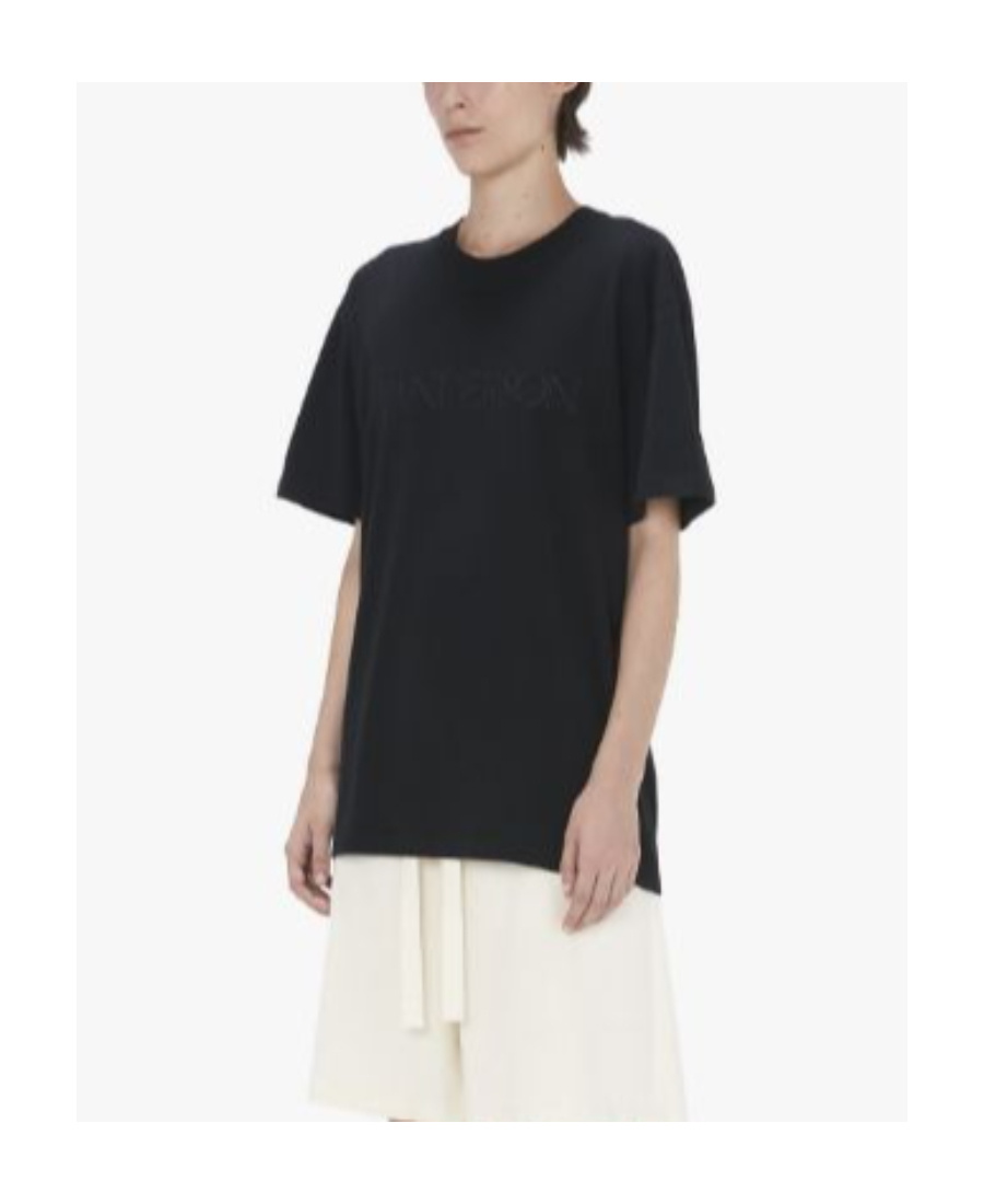 Jw Anderson Logo-embroidered T-shirt In Black