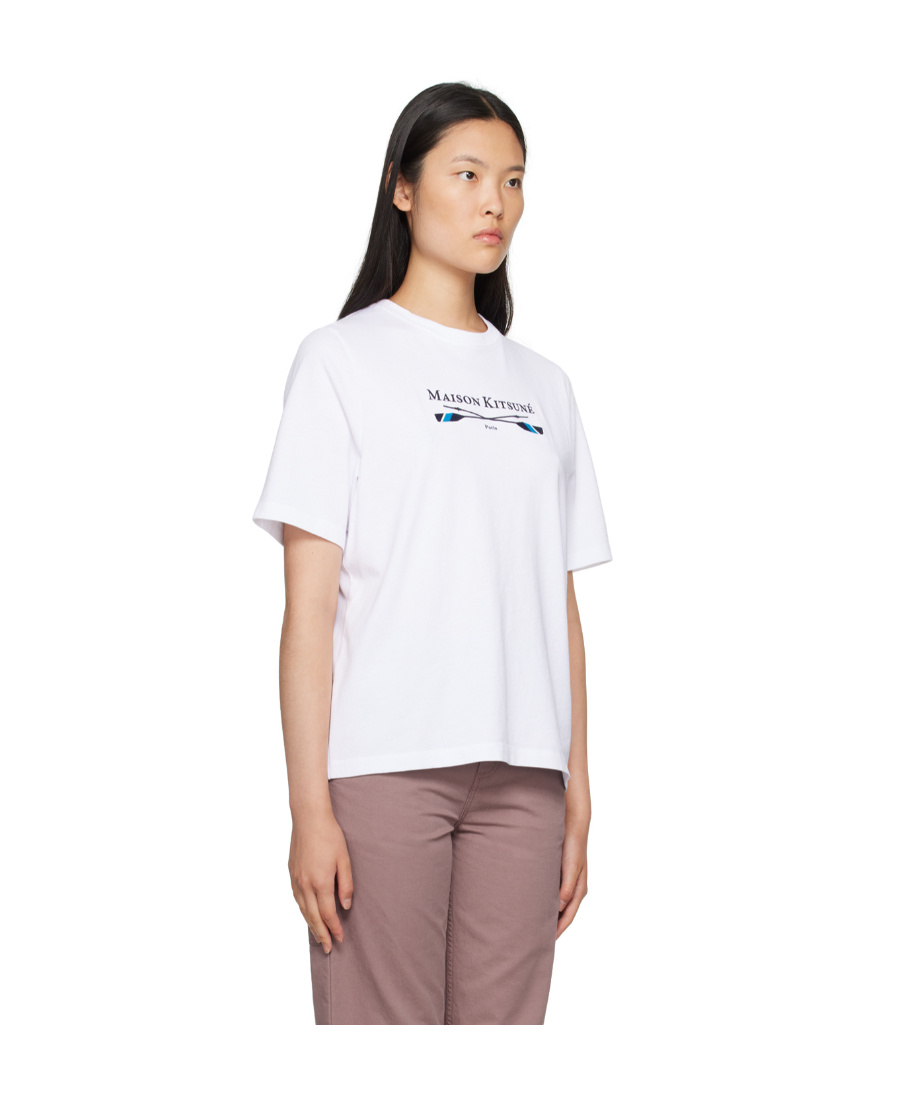 MAISON KITSUNÉ T-SHIRT WITH ROUND NECK AND SHORT SLEEVES