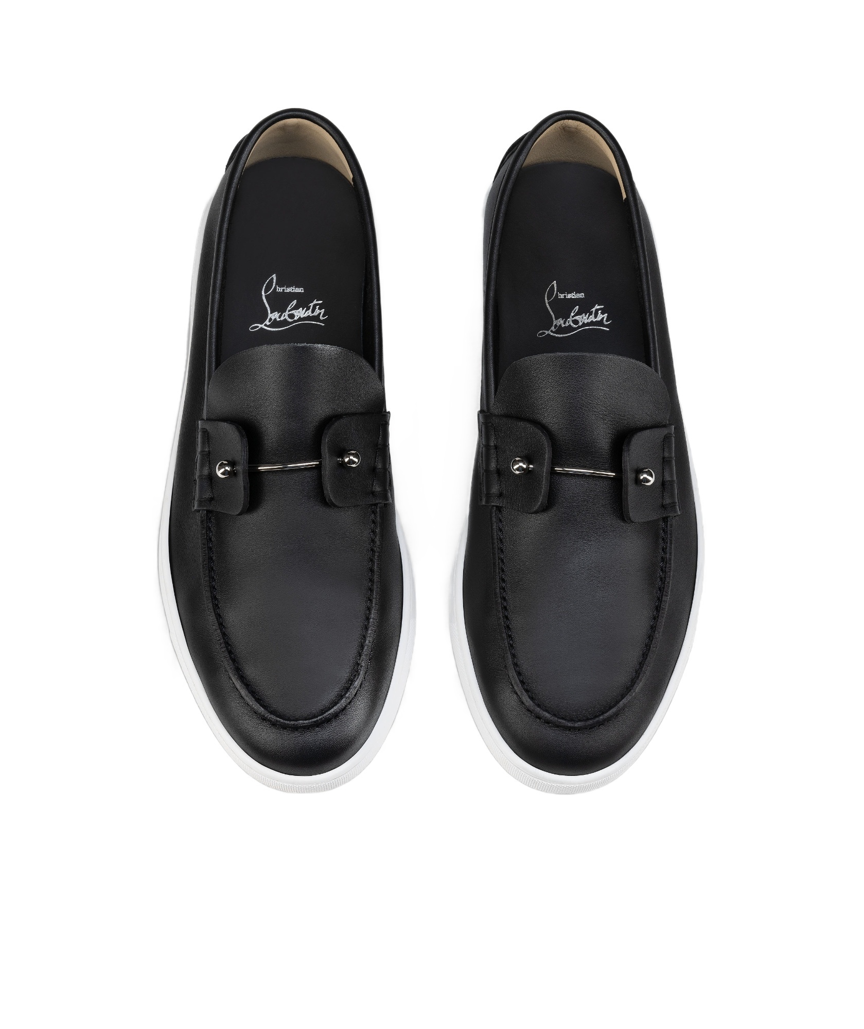 Christian Louboutin Chambeliboat Leather Boat Shoe In Black