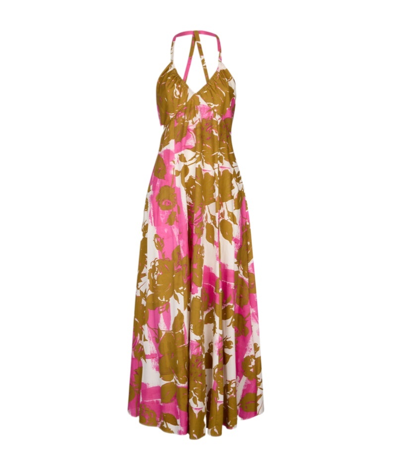 Liu •jo Liu Jo Printed Poplin Dress In Brown