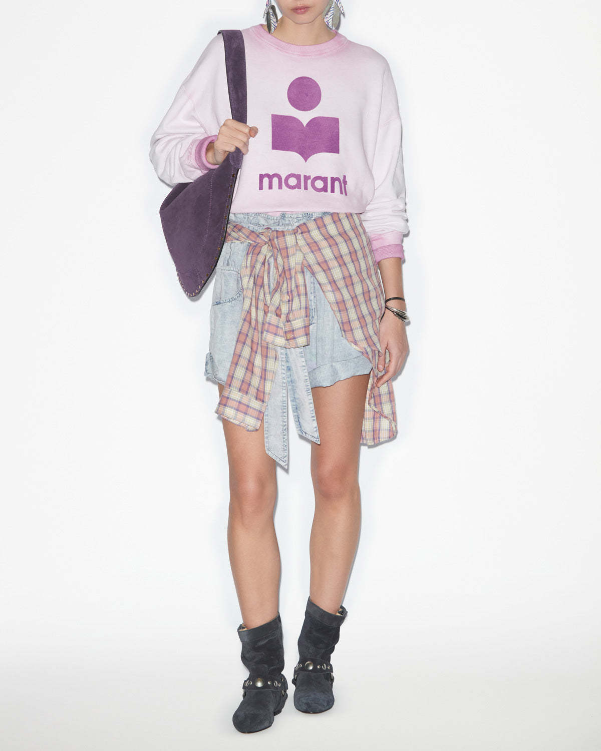 Isabel Marant Étoile Mobyli Logo-print Sweatshirt In Purple