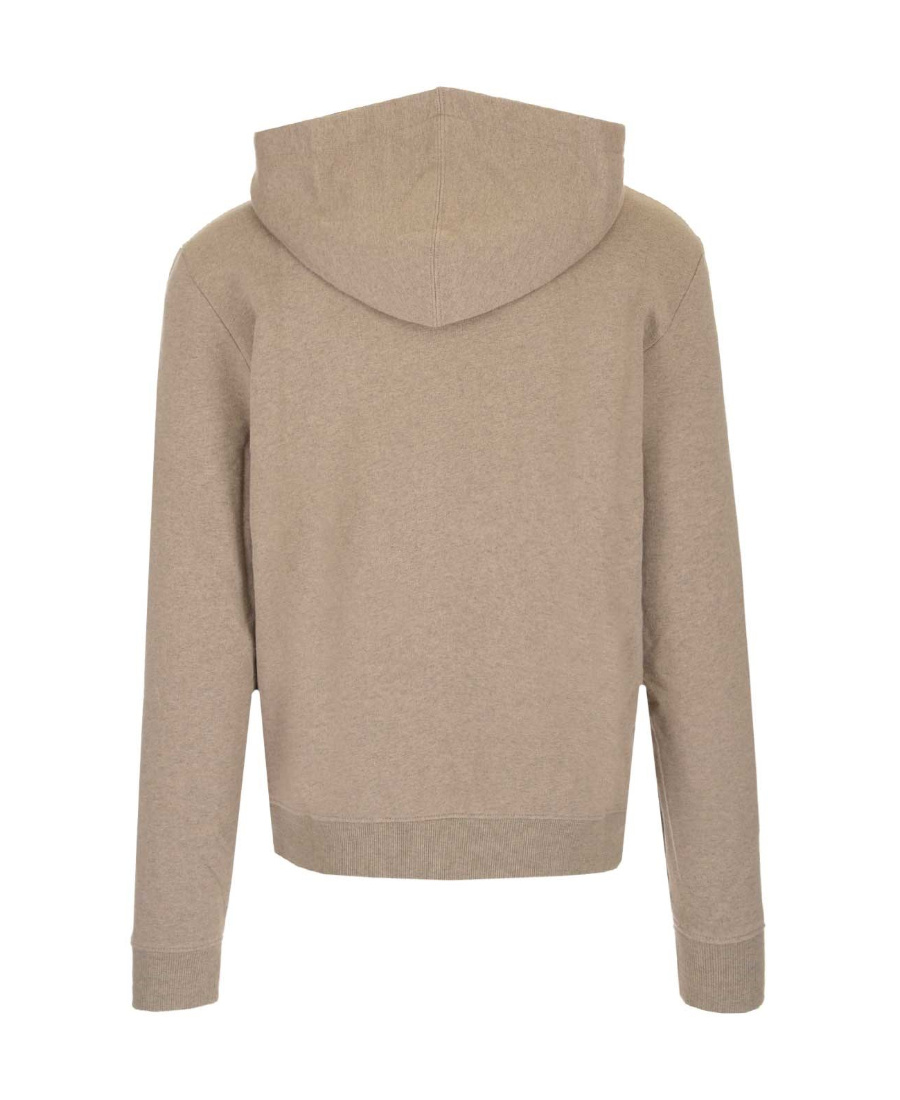 Saint Laurent Cotton Star Logo Printed Sweater In Nude