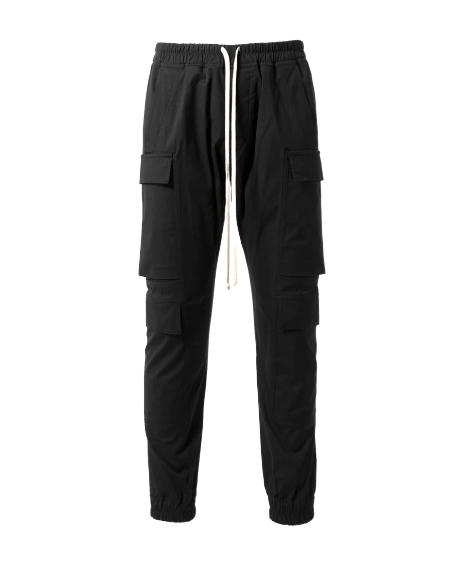 Rick Owens Drawstring-waist Cargo Trousers In Black
