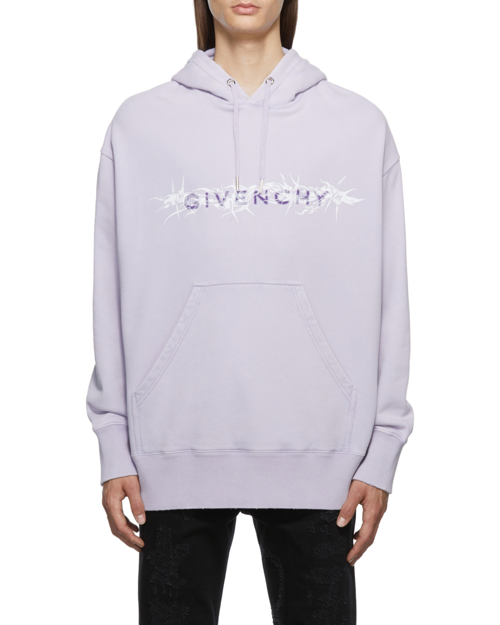 Givenchy Barbed Wire Printed Hoodie In Purple