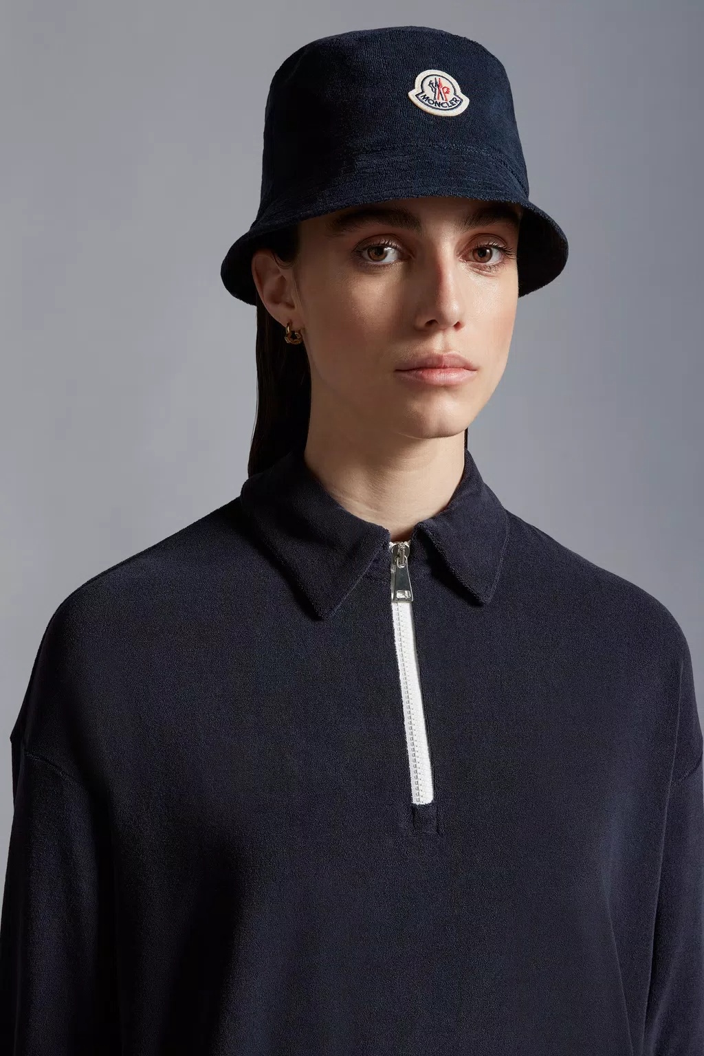 Moncler Logo-patch Bucket Hat In Blue