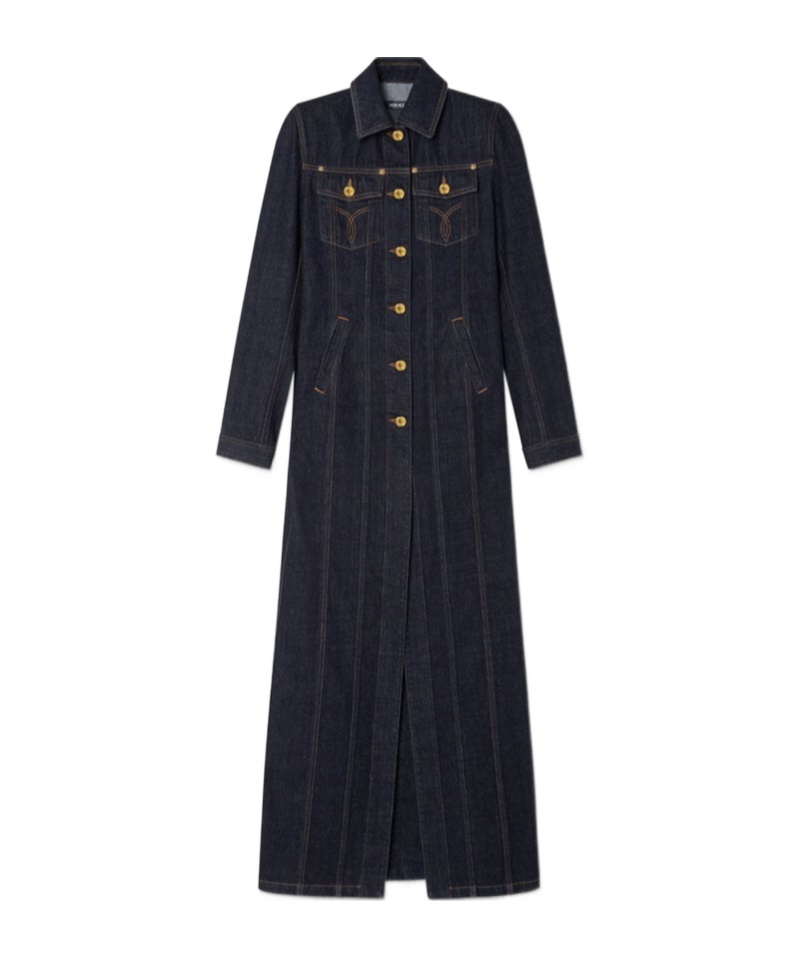 VERSACE COTTON DENIM COAT
