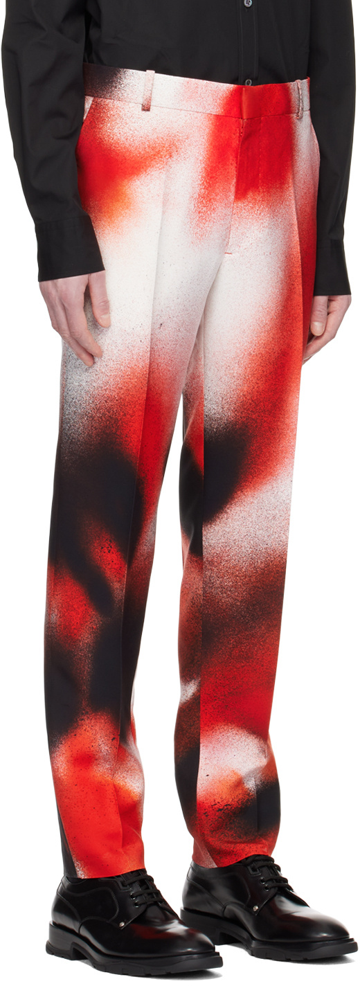 Alexander Mcqueen Printed Casual Pants In Red