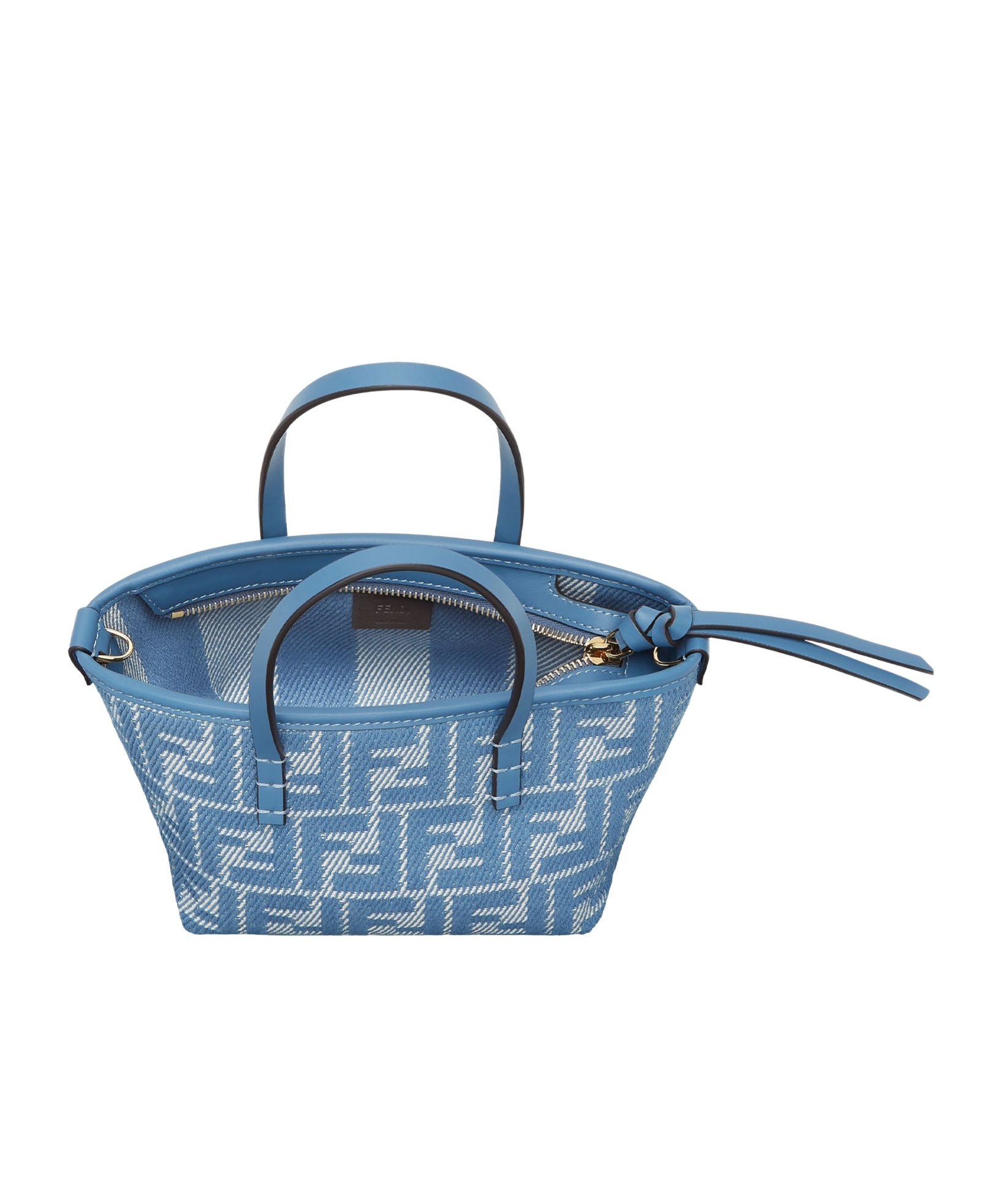 Fendi Women Embroidered Chenille Mini Roll Handbag In Blue