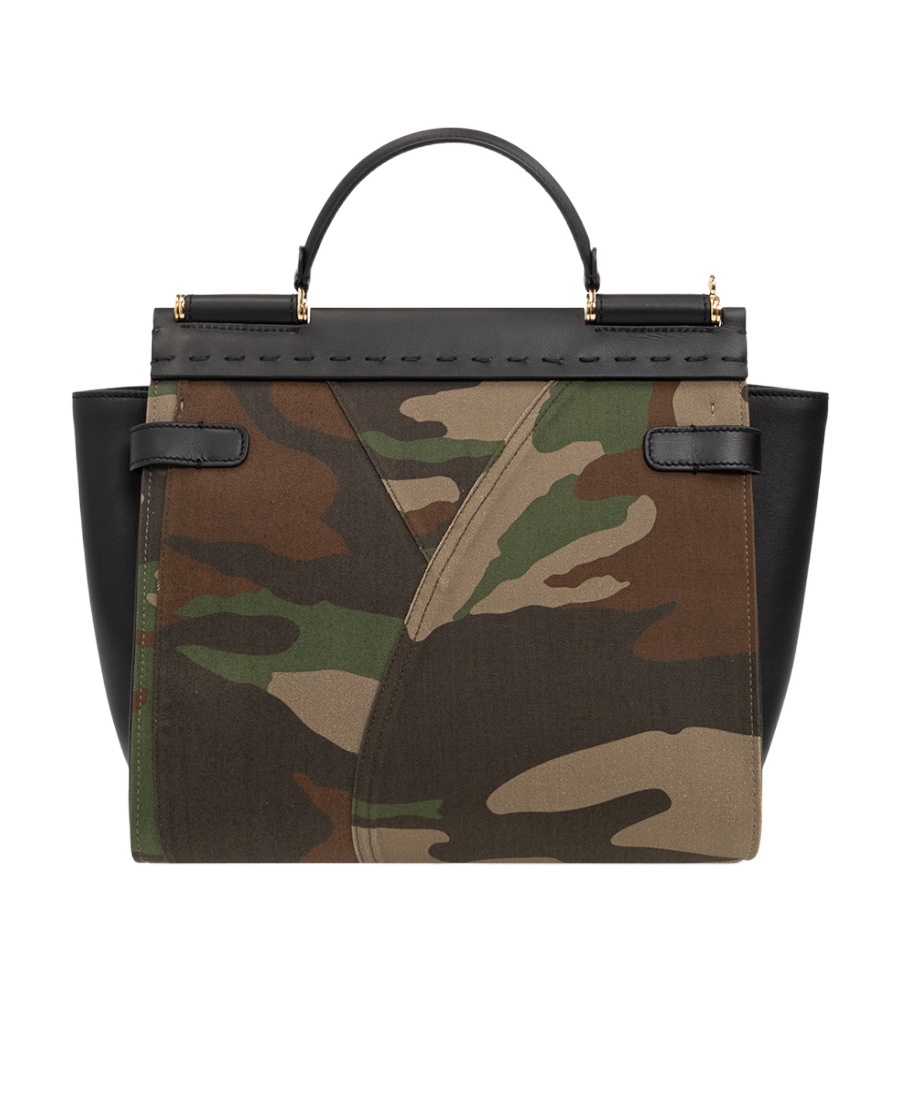 Dolce & Gabbana Large Sicily 62 Camouflage-print Tote In Black