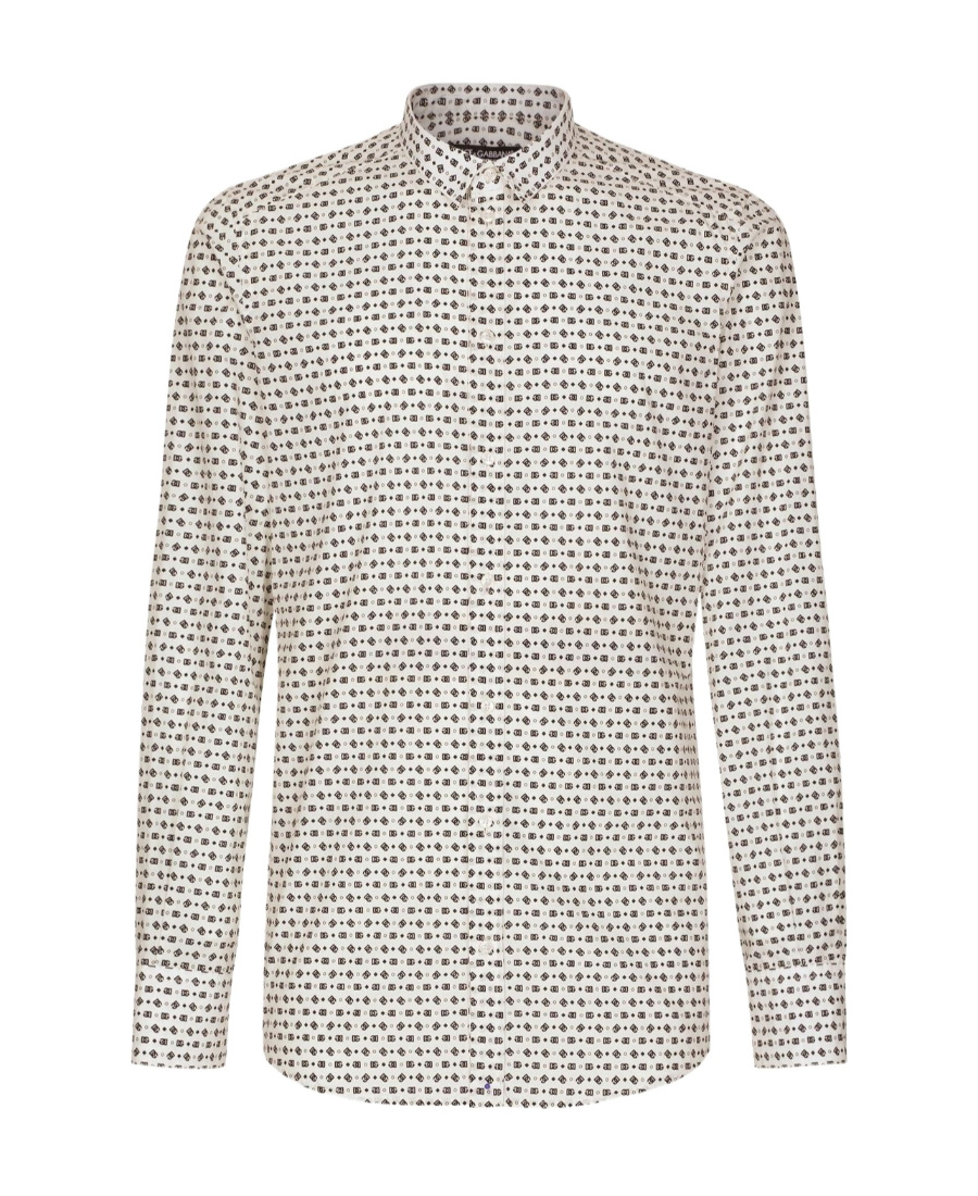 DOLCE & GABBANA DOLCE  GABBANA ALL-OVER LOGO PRINTED BUTTONED SHIRT