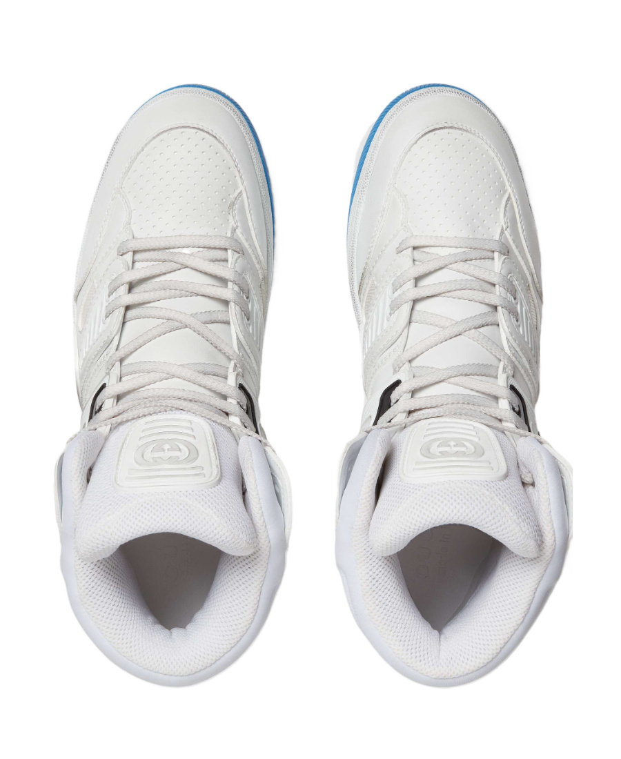Gucci Interlocking G Patch Basket Sneakers In White