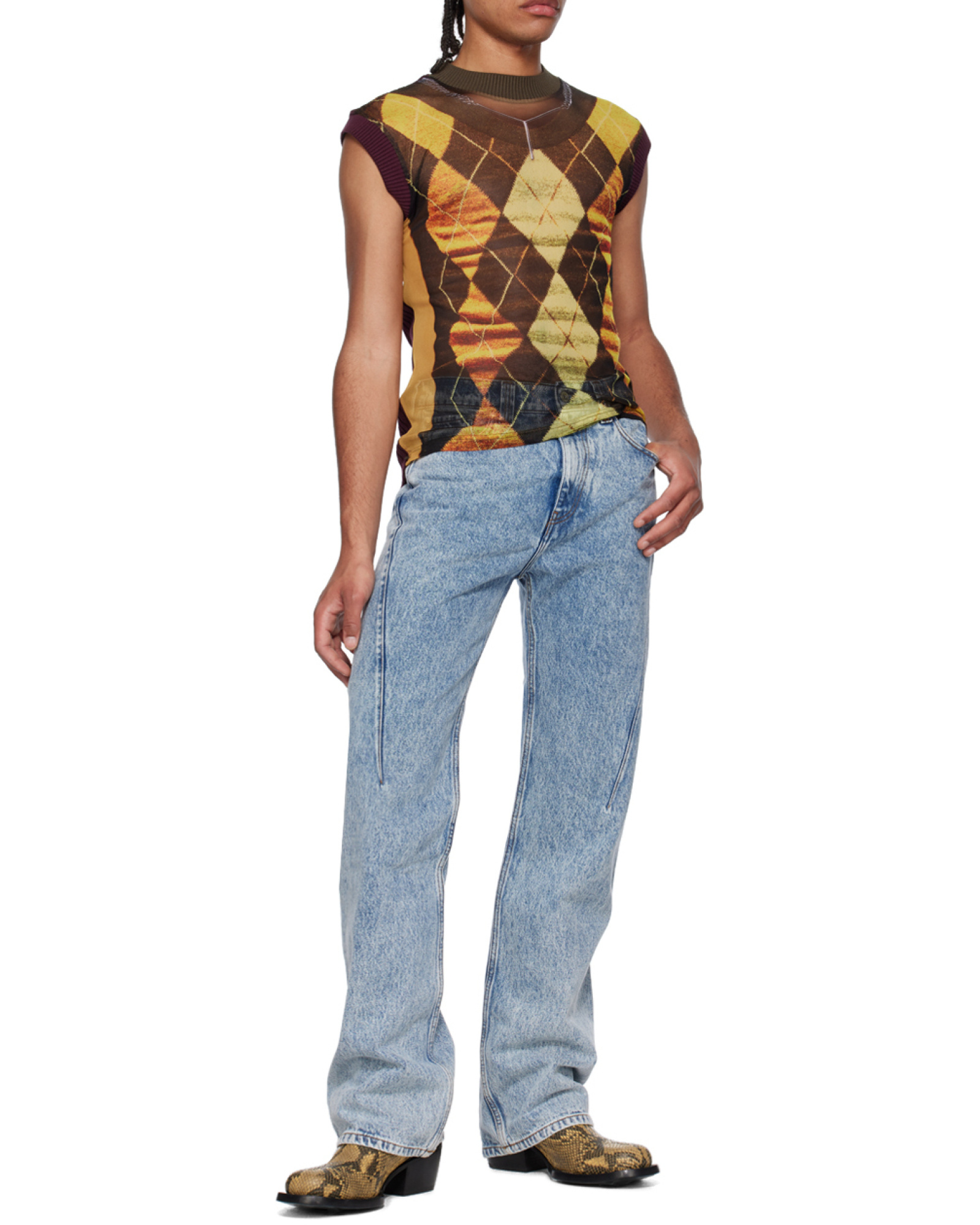 Y/project Yellow & Burgundy Jean Paul Gaultier Edition Tank Top In Multi