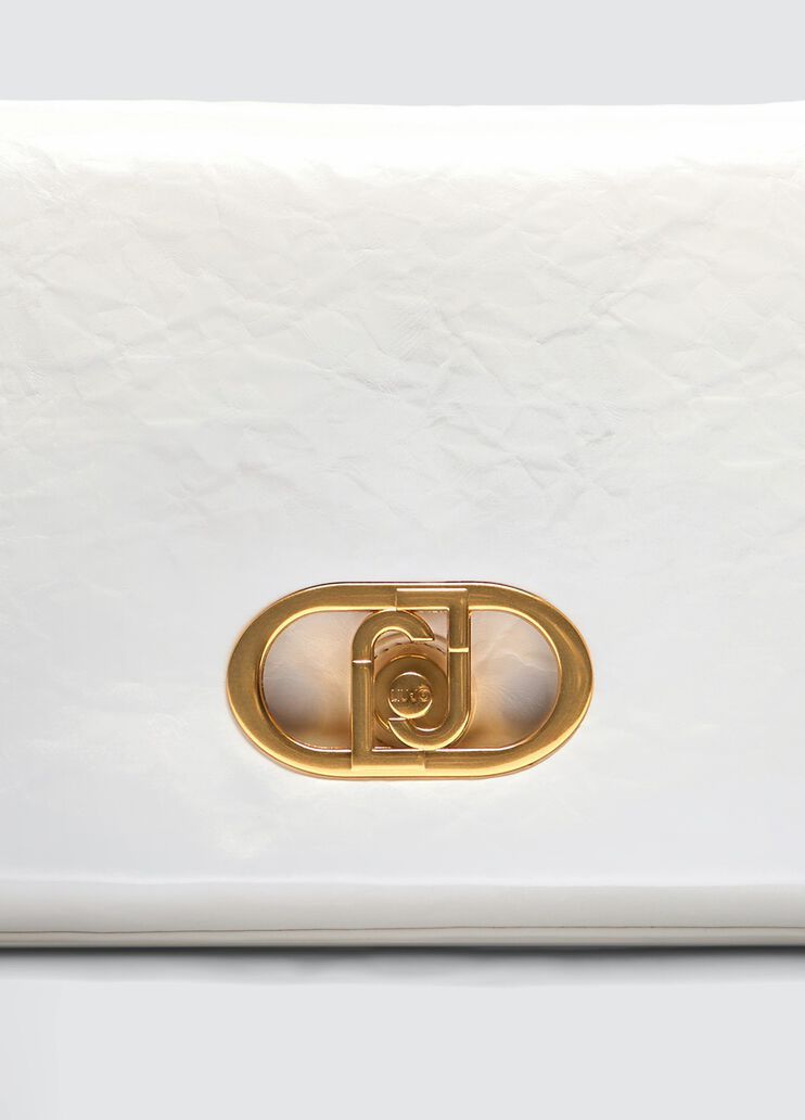 Liu •jo Lapuffy Flip Shoulder Bag In White