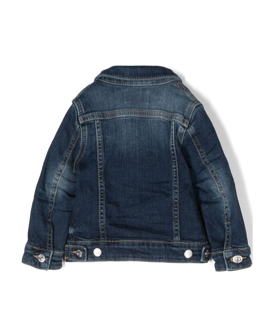 Dsquared2 Single-breasted Long-sleeved Denim Jacket In Blue