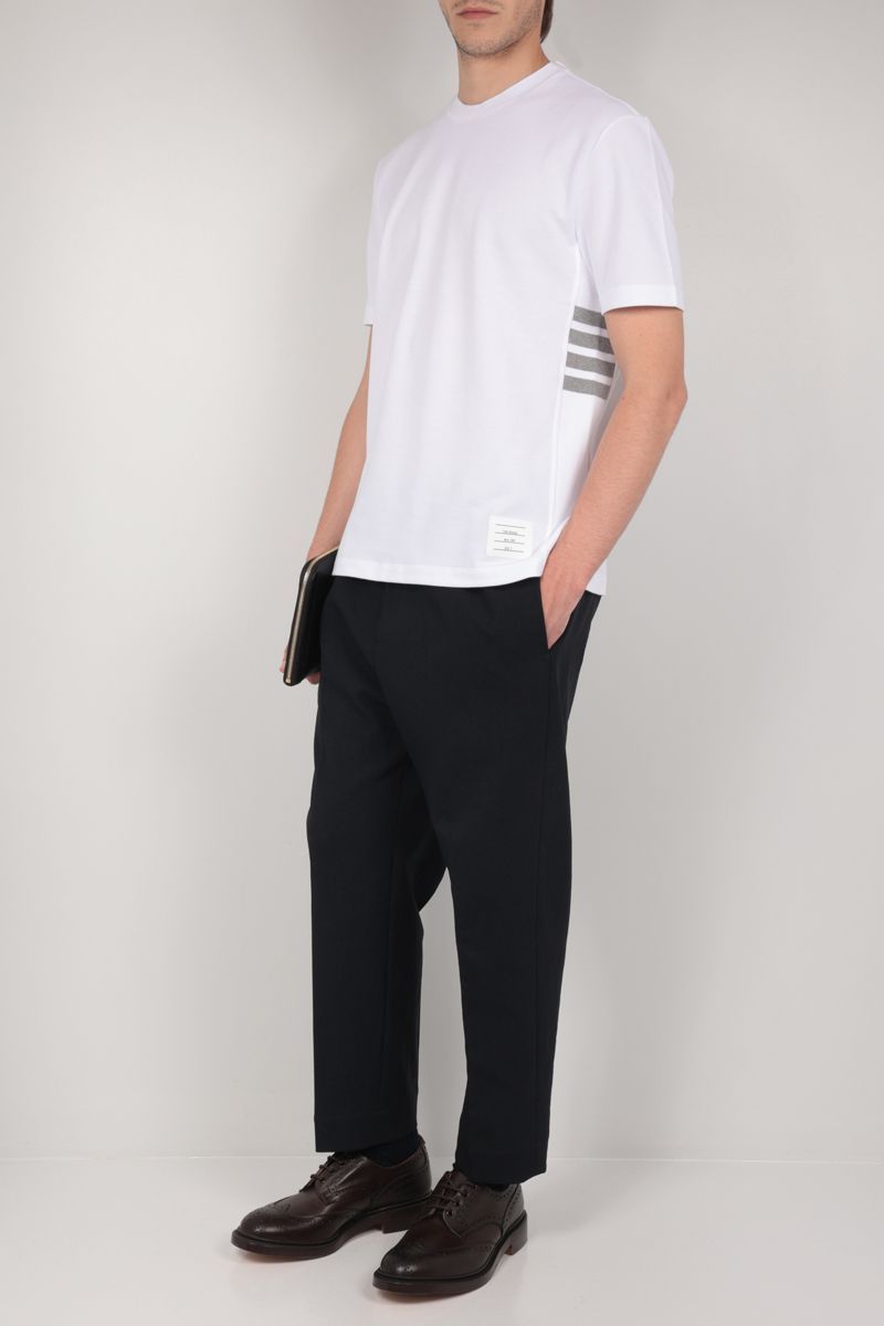 Thom Browne Jersey Relaxed Side Slit Tee Clothing In White