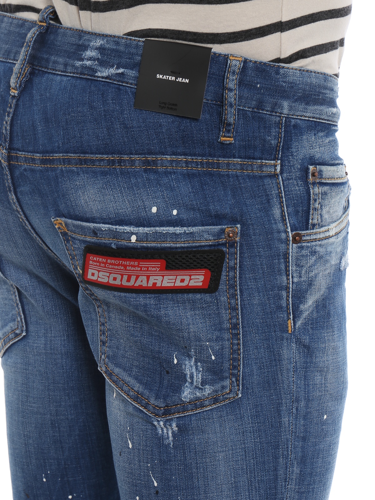 Dsquared2 Tight-fitting Old Skater Jeans In Blue