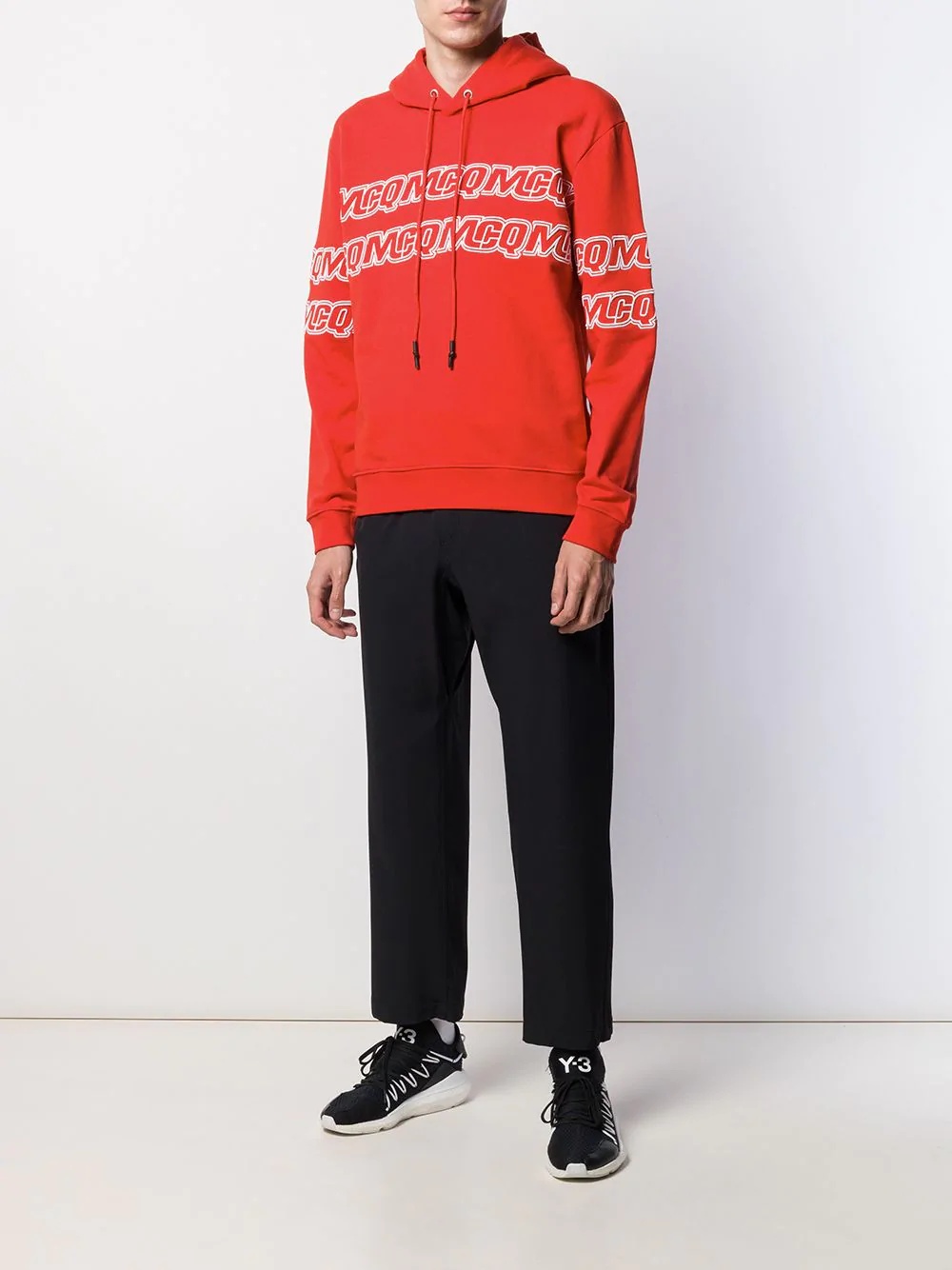 Mcq By Alexander Mcqueen Embroidered Logo Hoodie In Red