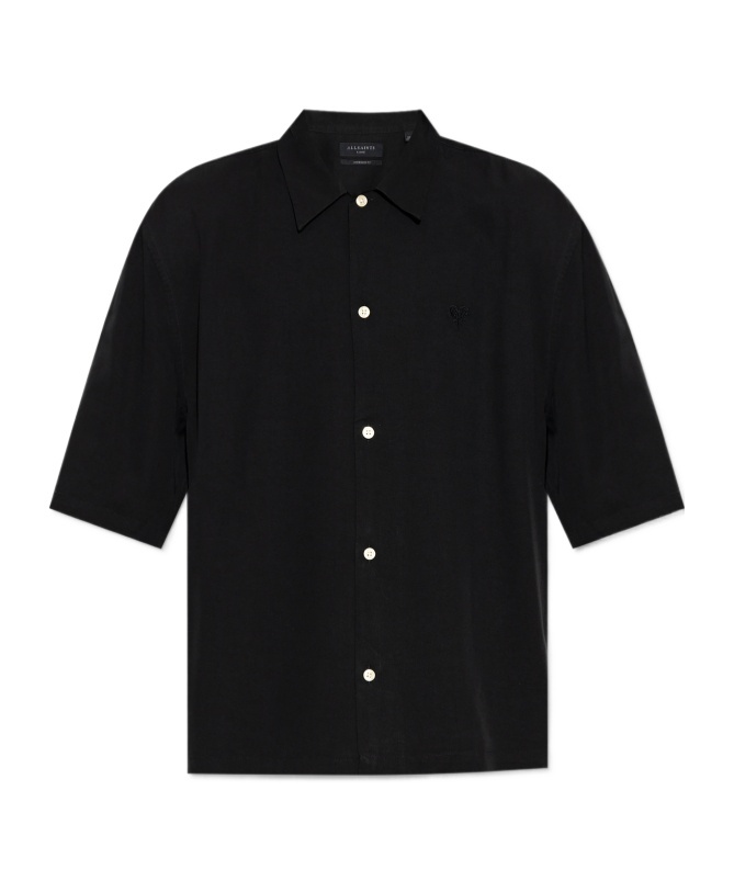 Allsaints Rialto Short-sleeved Shirt In Black