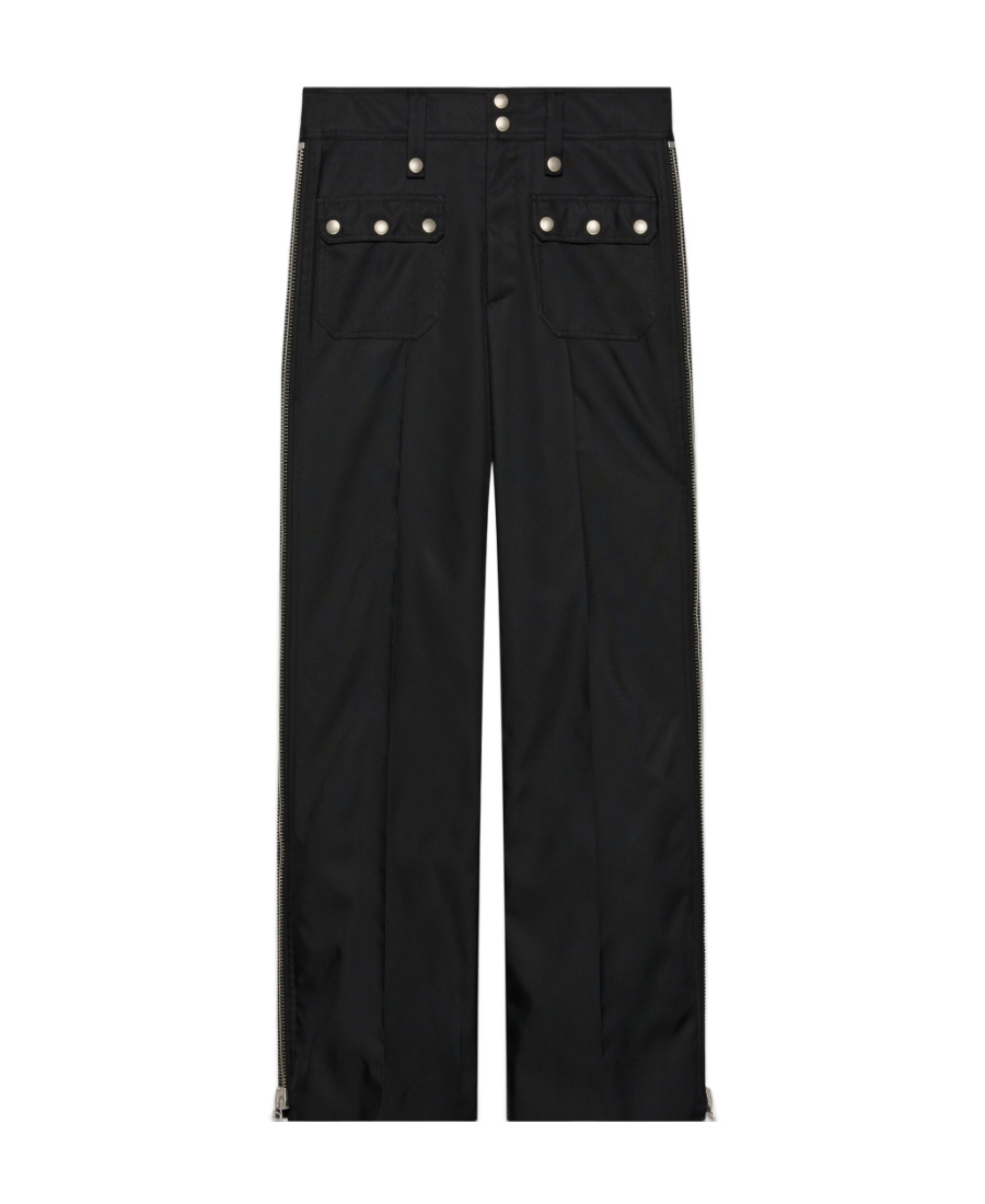 Gucci Stud-embellished Straight-leg Pants In Black